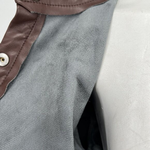 7 For All Mankind Women's Brown Top Size Small Faux Leather Puff Long Sleeve NWT - Picture 10 of 13